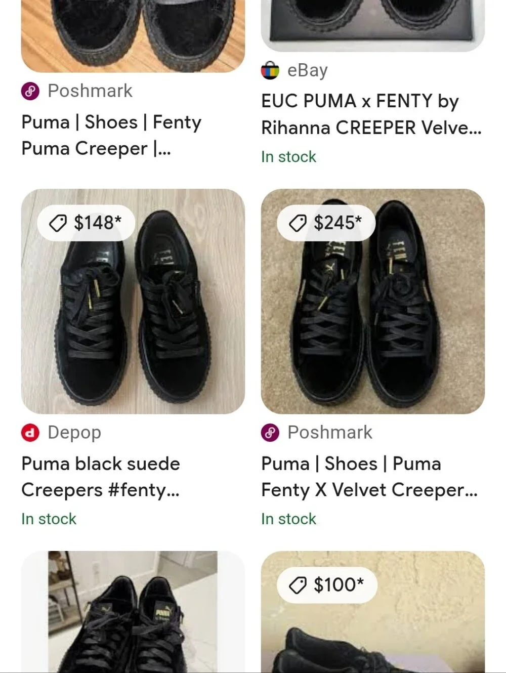 Fenty Puma Creeper Sneakers By Rihanna – Women’s 7.5